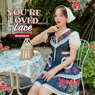 K70 You’re Loved Lace : Mini Dress มินิเดรสคอลเลคชั่นกุหลาบ แขนตุ๊กตา แต่งผ้าลูกไม้สีขาว