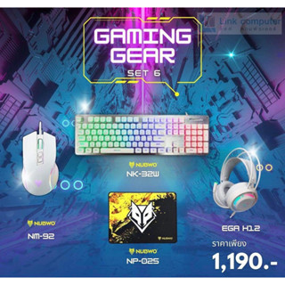 GAMING GEAR SET คีย์บอร์ด NUBWO NK-32 x เมาส์ NUBWO NM92 x หูฟัง EGA H12 x แผ่นรองเมาส์ไซส์ L ชุดเซ็ตเกมมิ่งเกียร์