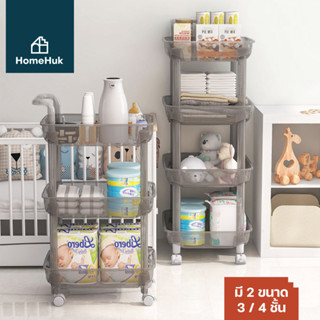 HomeHuk ชั้นวางของพลาสติก 3/4 ชั้นล้อล็อคได้ รุ่น PP Trolley