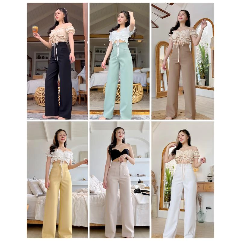 กางเกงขายาว ทรงกระบอกกลาง กระเป๋าคู่หน้า รุ่น P2 มีไซส์ XS-3XL