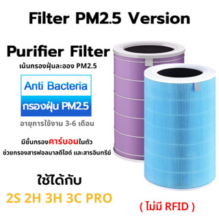 ไส้กรอง Air Purifier Filter แบบมีชั้นคาร์บอน ใช้กับรุ่น 2S,2H,3H,3C,Pro ต่อต้านแบคทีเรียและฝุ่น PM2.5