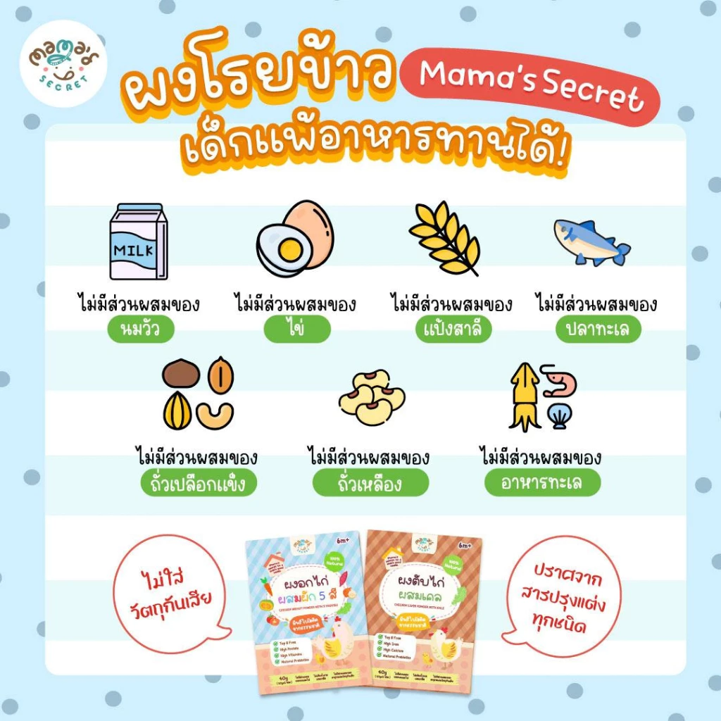 MamaSecret ผงอกไก่ผสมผัก 5 สี เสริมโปรตีนและพรีไบโอติค สำหรับเด็ก 6 เดือน thumbnail 6