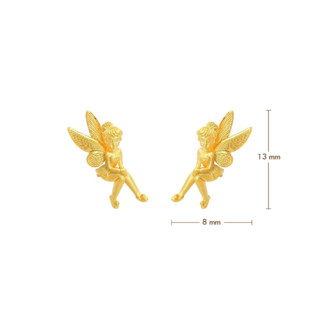 PRIMA  ต่างหูทองคำ 99.9% รูปนางฟ้า 111E1492-18 จำหน่ายเป็นคู่ (2ชิ้น)