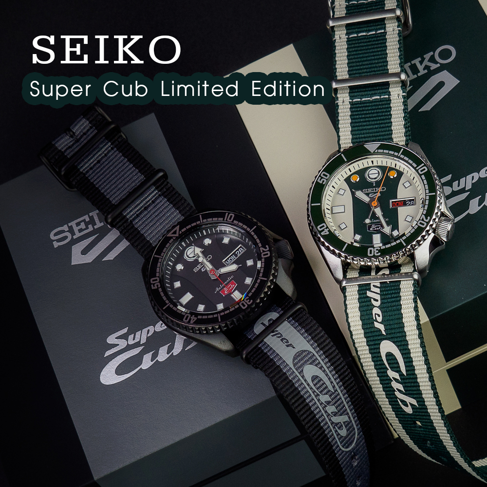 [📌ผ่อนได้]Seiko Sport5 Honda "Super Cub"  Limited Edition  ผลิตจำนวนจำกัด ของแท้ ส่งฟรี นาฬิกาข้อมือผู้ชาย