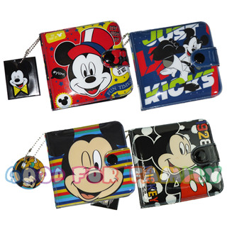 กระเป๋าสตางค์ Mickey Mouse กระดุม สีดำ ขนาด 9.9 * 9 ซม. มิกกี้เม้าส์