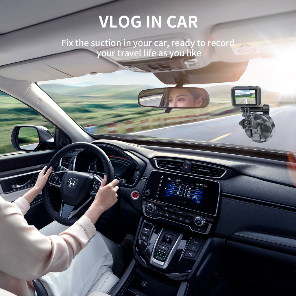 TELESIN General Power Suction Cup  Mount SUC-012 ขาตั้งกล้องแบบดูดกระจก ใช้ร่วมกับกล้องแอคชั่นและมือถือได้