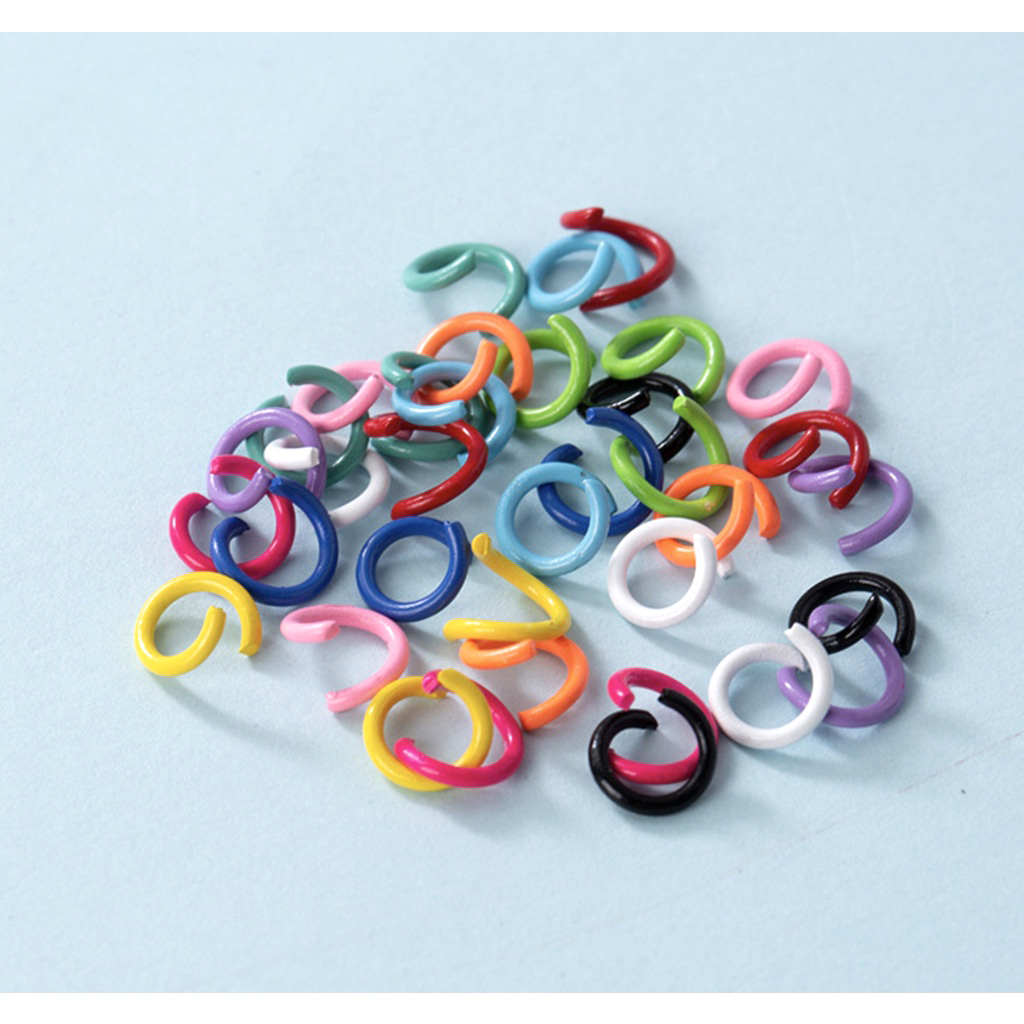 ห่วงกลม 8 มิล แบบสี แพค 20 ชิ้น ห่วงกลมวงแบบสี อุปกรณ์ร้อยสร้อย