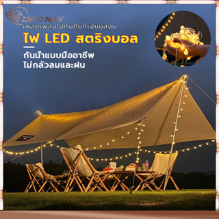 ไฟตกแต่งห้อง LED/ไฟเชอรี่/ไฟประดับ ความยาว 6M กันน้ำได้ แสงสีเหลืองอบอุ่นนุ่มนวล ติดตั้งสะดวกสบาย USB/แบตเตอรี่