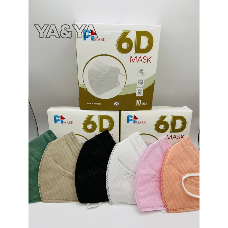 YA&YA.99(พร้อมส่ง) แมสอั้ม แมสพี่เอ 6D PT MASK แมส หน้ากากอนามัย 1กล่อง 10 ชิ้น แมสดารา（ไม่มีกล่องต่ำกว่า 10 กล่อ）