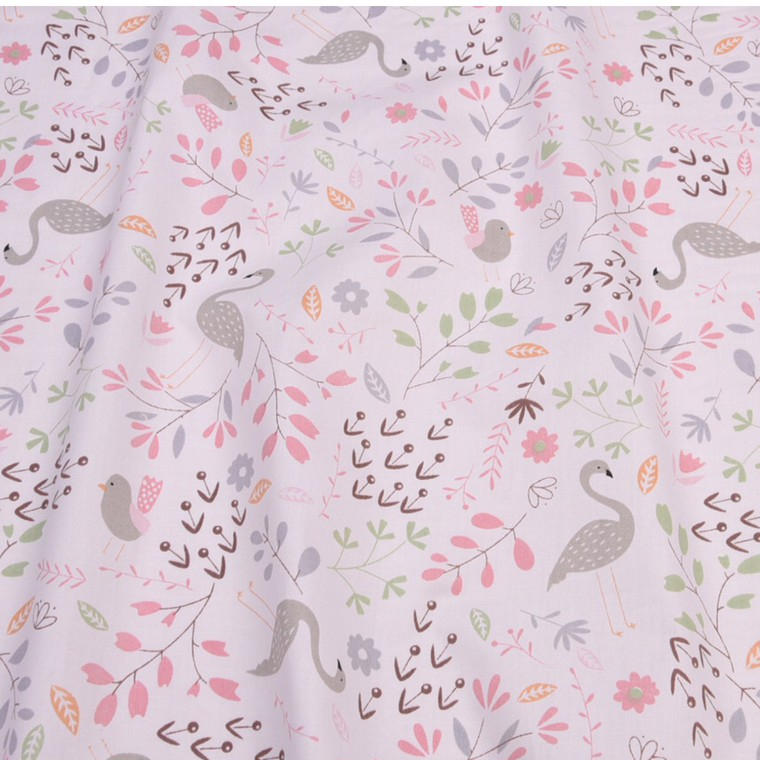 ผ้าคอตตอน 100% ทอทวิล ผ้าเมตร พิมพ์ลายดอกไม้ หน้ากว้าง 1.6 เมตร