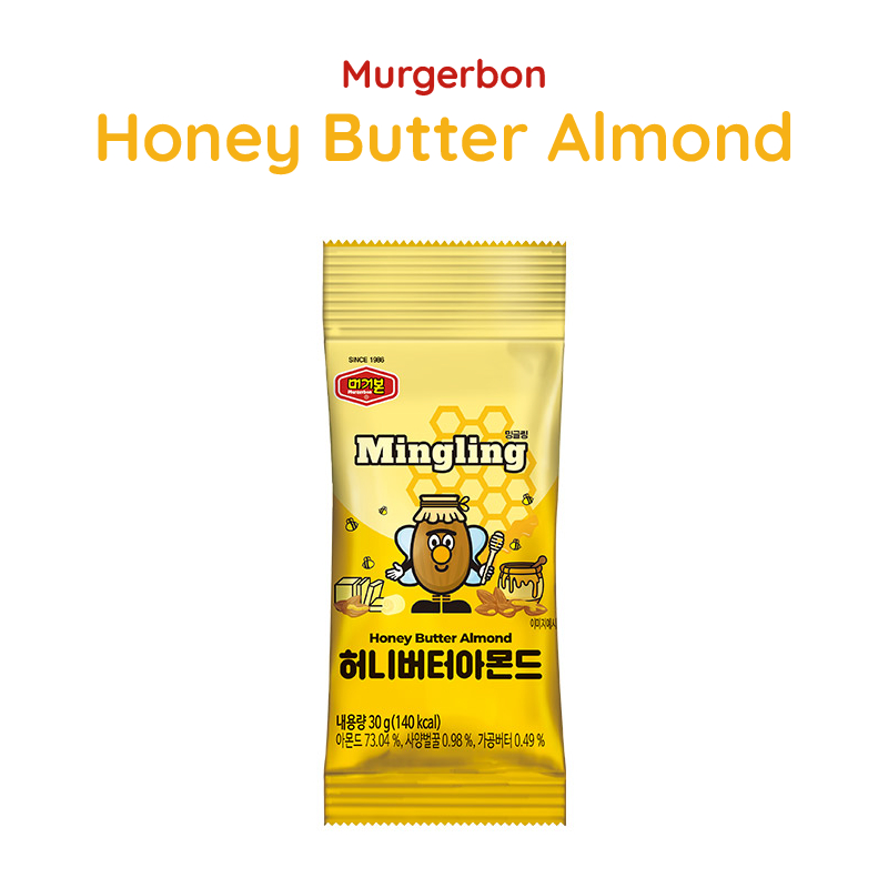 Murgerbon Mingling Almond Honey butter 30g ถั่วอัลมอนด์ จากเกาหลี รสเนยน้ำผึ้ง หวานเค็ม เคี้ยวมัน 30g