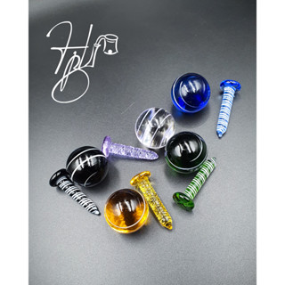 Set ลูกแก้วน็อตหมุน Screw Terp with Glass Ball Carb Cap, Wax/Dab/Shatter DPGCC027