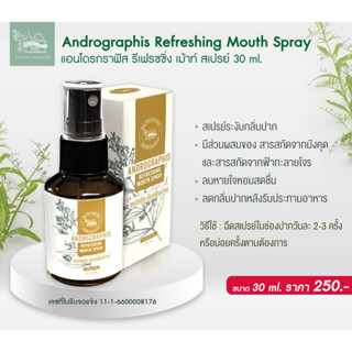 T13016 แอนโดรกราฟิส รีเฟรชชิ่ง เม้าท์ สเปรย์ บ้านพระอาทิตย์ ขนาด 30 มล. ANDROGRAPHIS-MOUTH SPRAY 30 ML