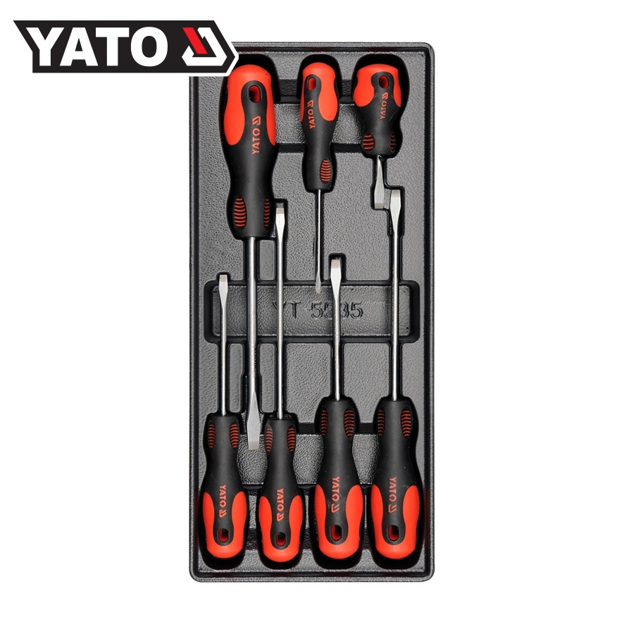 (มีใบกำกับภาษี)  YATO YT-5535 ชุดถาดเครื่องมือ ชุดไขควง ปากแบน