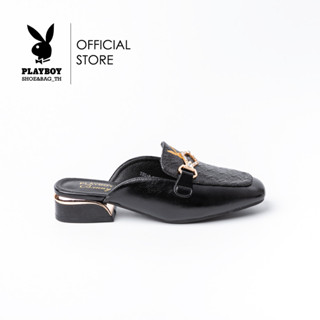 Playboy รองเท้าเปิดส้นผู้หญิงเปิดส้น รุ่น ST-H232C1141ดีไซน์บัลเล่ต์เปิดส้นแต่งอะไหล่ทรงเหลี่ยม มี2สี สีครีมและสีดำ