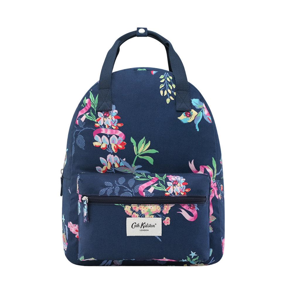 Cath Kidston MFS Backpack w' hanging loop New Birds and Roses Navy