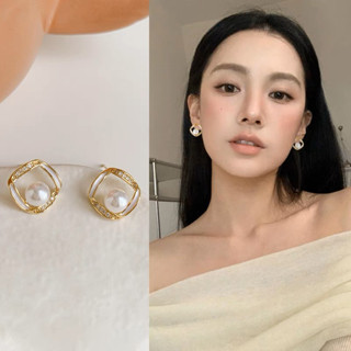 Jewelry Bling 💎 ต่างหูสีเงินสไตล์เกาหลีมินิมอล ทรงสี่เหลี่ยม สวยหวานแซ่บ ไม่ต้องรอพรีออเดอร์