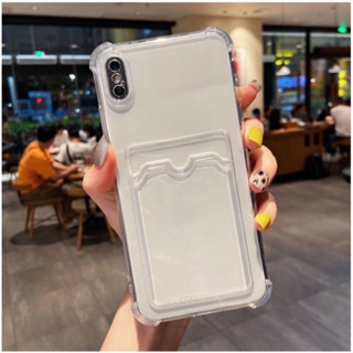 เคสใส มีช่องใส่บัตร สำหรับ iPhone Xs max/Xs/X/XR เพิ่มครอบเลนส์กล้อง