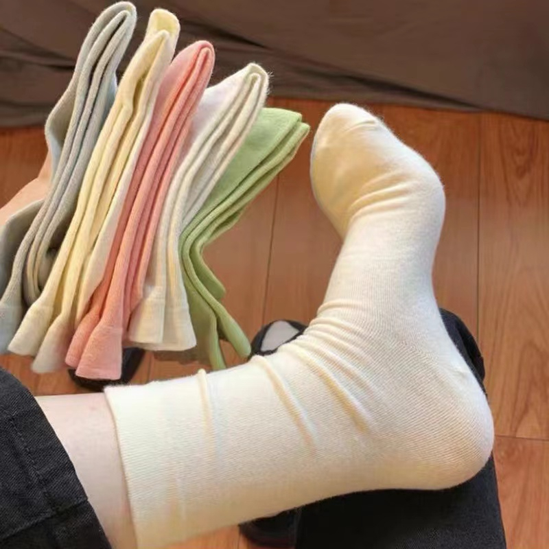 ถุงเท้าข้อกลาง มี10สีให้เลือก แฟชั่น ใส่สบาย  No.78