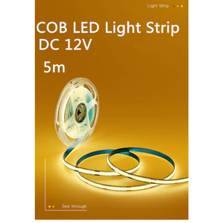 แถบไฟ COB LED Strip Lightพร้อมโคมไฟเส้น DC12V 24V แรงดันต่ำแถบไฟ ติดด้วยตนเองห้องนั่งเล่นตกแต่งตู้โคมไฟเชิงเส้น