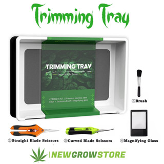 [ส่งฟรี] [ส่งไว] Trimming Tray ถาดทริม ถาดทริมใบไม้ ชุดถาดทริม ถาดทริมดอก 150ไมครอน แถม กรรไกร แว่นขยาย แปรง Trim Bin Tr