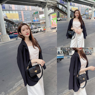 ส่งฟรี 🦋 SLYQ MACARON OVERSIZED BLAZER เสื้อเบลเซอร์โอเวอร์ไซส์แขนยาว ไหล่เสริมฟองน้ำบาง ชมพู/ม่วง/ดำ