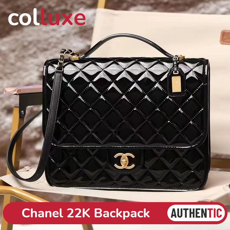 👜ชาแนล Chanel 22K สุภาพสตรี/กระเป๋าเป้/กระเป๋านักเรียน