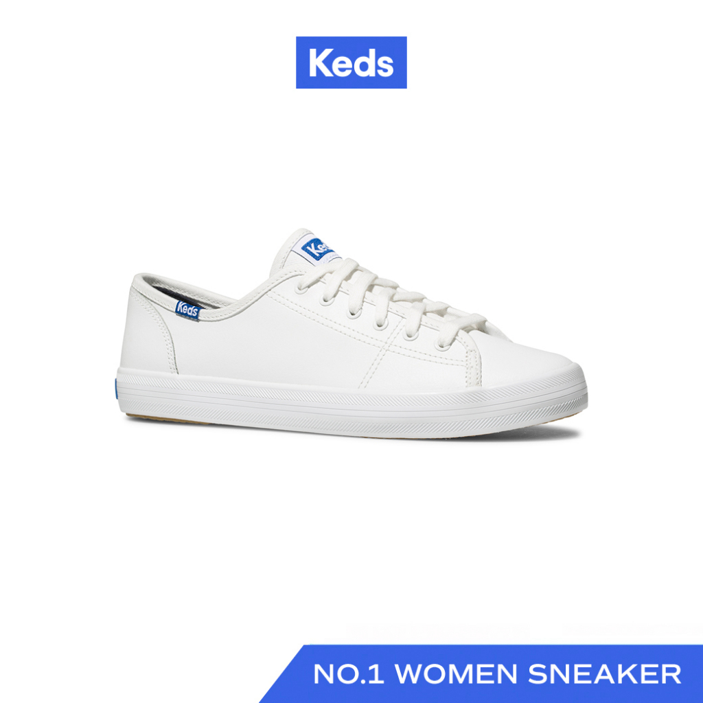 KEDS รองเท้าผ้าใบหนัง แบบผูกเชือก รุ่น KICKSTART LEATHER สีขาว ( WH57559 )