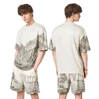 ชุดเซทผู้ชาย เสื้อแขนสั้น กางเกงขาสั้น พิมพ์ลาย summer full printed set