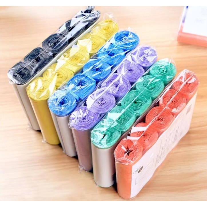 T-1 สุดคุ้ม ถุงขยะพกพา100ชิ้น ขนาดเล็ก คละสี