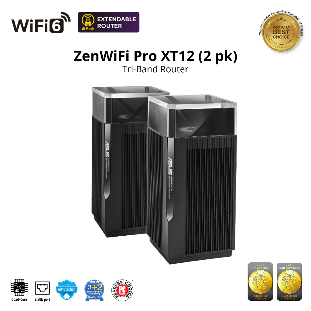 ASUS ZenWiFi Pro XT12 2 pks AX11000 Tri-Band Wifi6 Mesh router