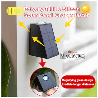TOP TJ-2LED 2ระบบไฟ โคมไฟตกแต่งบ้าง Solar light ติดผนัง ติดรั้วบ้าน เพิ่มความสวยงาม