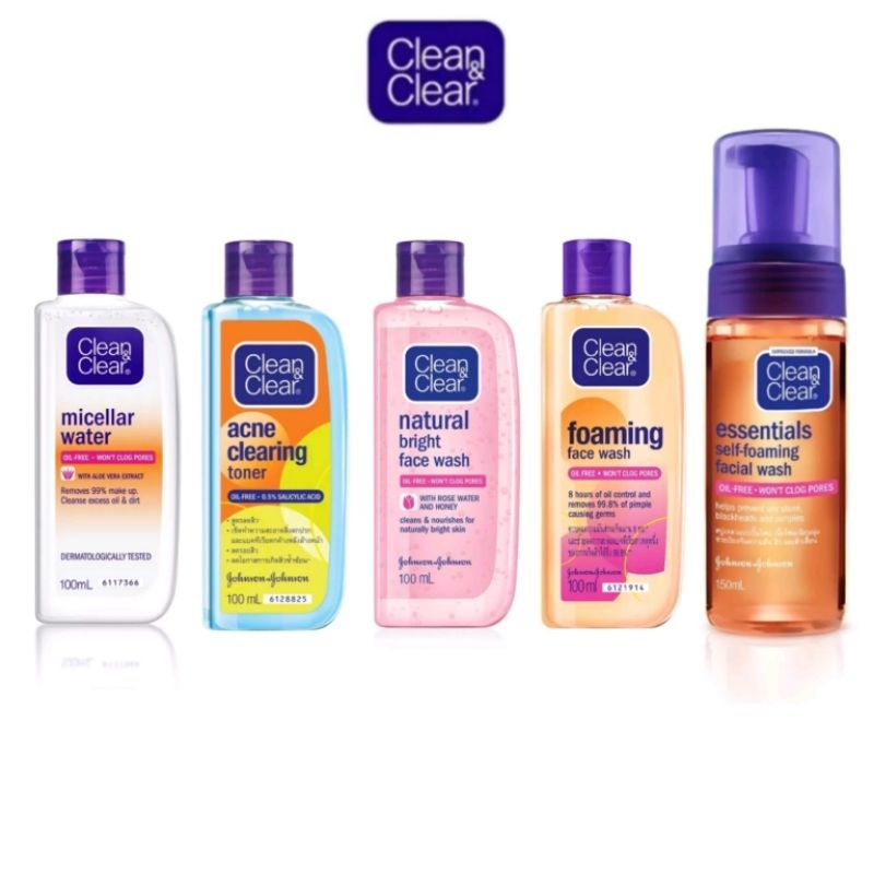 คลีนแอนด์เคลียร์ โฟมล้างหน้า เอสเซนเชียล โฟมมิ่ง เฟเชียล วอช Clean & Clear Essentials เจลล้างหน้า โทนเนอร์