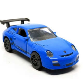 รถเหล็กมาจอเร็ต Majorette Porsche 911 GT3 สีน้ำเงิน ขนาด 1/64 ยาว 8 cm มือสอง #002