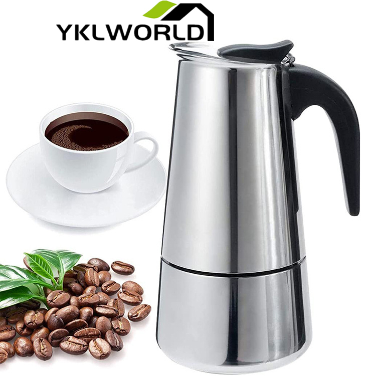 YKLWORLD กาต้มกาแฟสดเกรดสแตนเลส เครื่องชงกาแฟสด แบบปิคนิคพกพา ใช้ทำกาแฟสดทานได้ทุกที ขนาด