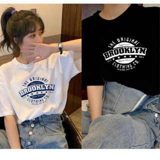 MKLเสื้อยืด คอกลม ลายอักษร BROOKLYN ⚡️ ⚡️ แขนสั้น ผ้านิ่ม เสื้อยืดแฟชั่น สไตล์เกาหลี  #9653