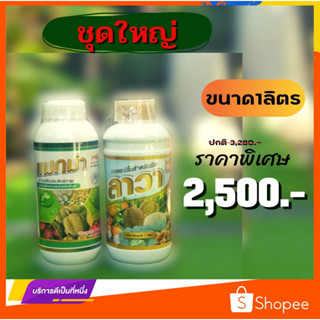 แมกม่า-ลาวา(ชุดใหญ่)2ขวดบรรจุขวดละ1ลิตรเป็นสารเร่งการเจริญเติบโตให้กับพืชได้ทุกชนิด