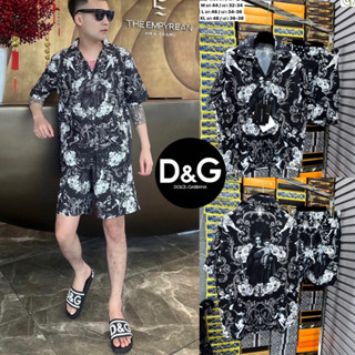 ชุดเซท DOICE &amp; GABBANA 🖤 Hiend 1:1 🏷️ เสื้อเชิ้ตแขนสั้น + กางเกงขาสั้น 🩳