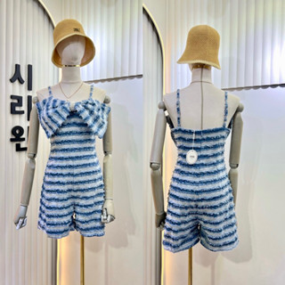 New Arrivals🇰🇷Jumpsuit Guality จั๊มสูทยีนส์ งานออกแบบดีไซน์ผ้ายีนส์ฟอก สีเข้ม/อ่อน ทอสลับกัน