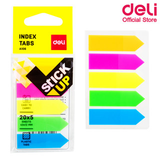 Deli A10602 Sticky Notesg เทปอินเด็กซ์ 5 สี (แพ็คกล่อง 24 ชิ้น) กระดาษโน๊ต อินเด็กซ์ อุปกรณ์สำนักงาน เครื่องเขียน โพสท์อิท กระดาษกาว กระดาษโพสท์อิท