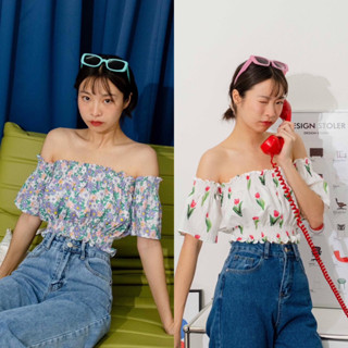 Kimmame - เสื้อ รุ่น Magarett Off Shoulder 2 สี