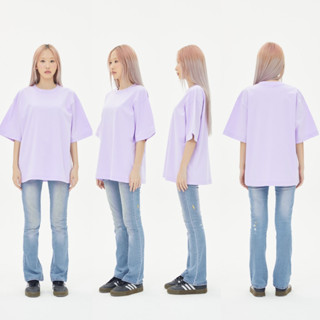 OV16 * NEW * Light  Purple  เสื้อยืดสีม่วงอ่อน Cotton20 Oversize