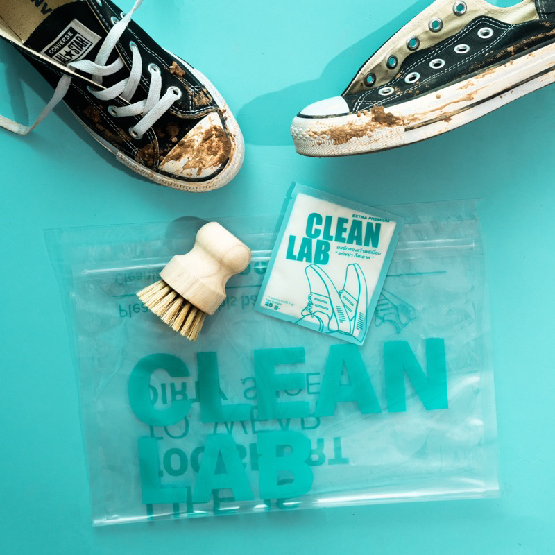 CLEANLABผงซักรองเท้าEXTRA PREMIUM 3ซอง ไม่ต้องขัด!แค่เขย่าก็สะอาด 1ซองต่อ1คู่ มีถุงซักทุกซอง น้ำยาทำความสะอาดรองเท้า