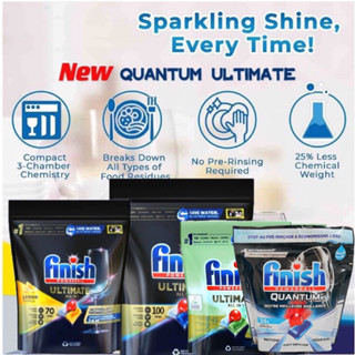 Top# Finish dishwasher Quantum Ultimate Powerball lemon ฟินิช​ ผลิตภัณฑ์ล้างจานชนิดก้อน สำหรับเครื่องล้างจานอัตโนมัติ​