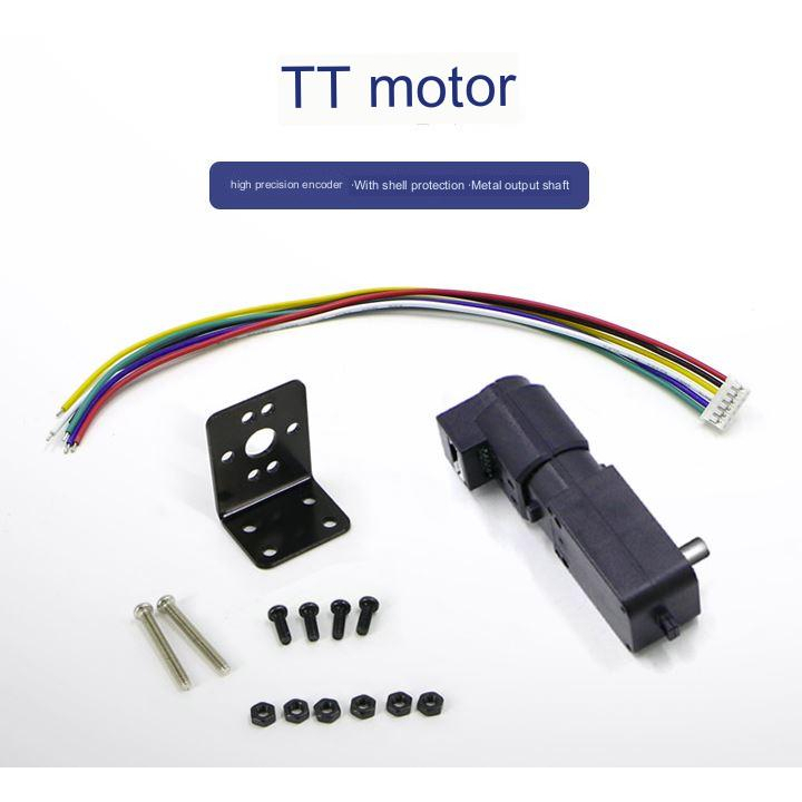 มอเตอร์เกียร์ TT Motor มาพร้อมกับ Encoder Sensor High-precision เฟืองและเพลาเป็นโลหะ