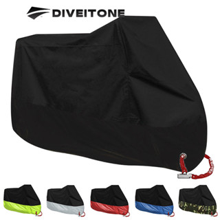 DIVEITONE ผ้าคลุมมอเตอร์ไซค์กันน้ำทุกฤดูกันฝุ่น UV ป้องกันกลางแจ้งในร่มสกู๊ตเตอร์ 190T ผ้าที่ทนต่อการสึกหรอผ้าคลุมรถมอเตอร์ไซค์