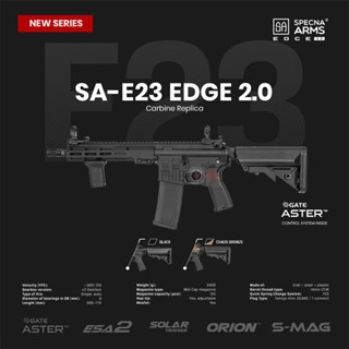 บีบี กัน ระบบไฟฟ้า ทรง M4 Specna Arms E23 สีดำ EDGE 2.0 AEG