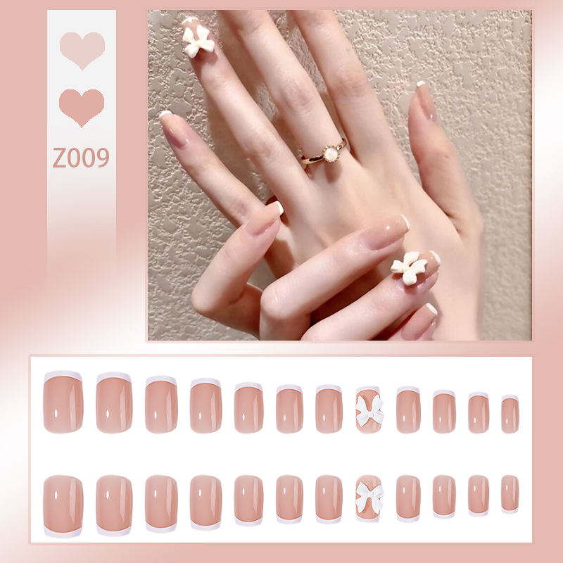 พร้อมส่ง ทำเล็บ [DD009]เล็บปลอม 3D สไตล์โมเดิร์นใช้งานง่าย กล่องละ 24 ชิ้น