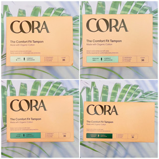 (Cora®) The Comfort Fit Tampons with Compact Applicator 36 Count ผ้าอนามัยแบบสอด สำหรับวันมาน้อย-มามาก วันมาปกติ