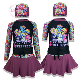 ชุดว่ายน้ำเด็ก รุ่น 2 ชิ้น เสื้อ+กระโปรง ลาย My Little Pony (ลิขสิทธิ์แท้) ชุดว่ายน้ำ โพนี่ PONY Swimwear